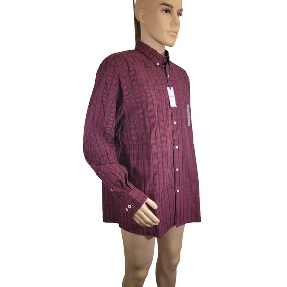 Rowm Men's Shirt Size XL Cotton Check Red Black Button Up Long Sleeve 31 - Picture 3 of 6